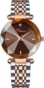 SENRUD Fashion Watches for Women Japan Quartz Rose Gold Watch Stainless Steel Mesh Band Waterproof Elegant Ladies Gifts Wrist Watch